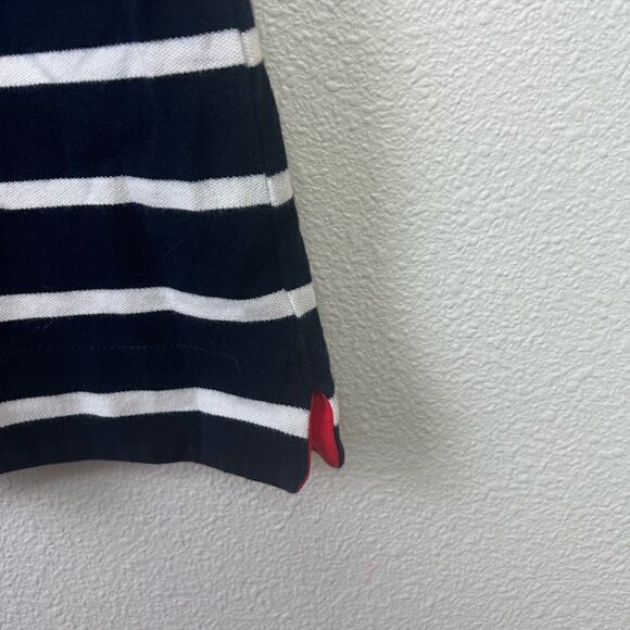 Lands End Striped Dress Round Neck Short Sleeve Navy White Summer Casual XS - Picture 7 of 8